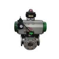 氣動三通球閥 意威法蘭式氣動三通球閥 上海